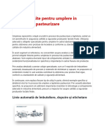 Utilaje Folosite Pentru Umplere in Procesul de Pasteurizare