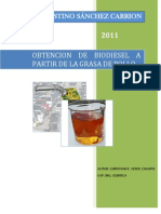 Obtención de biodiesel a partir de grasa de pollo