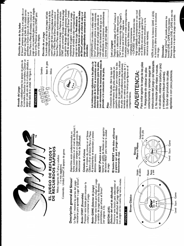 Simon 2 Game in Spanish | PDF