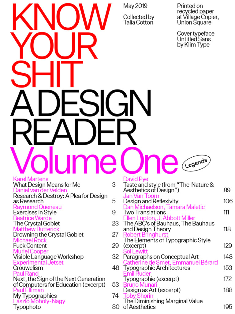 A Design Reader: Volume One | PDF | Typography