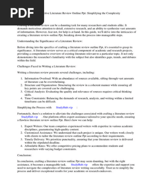 Literature Review Outline Ppt