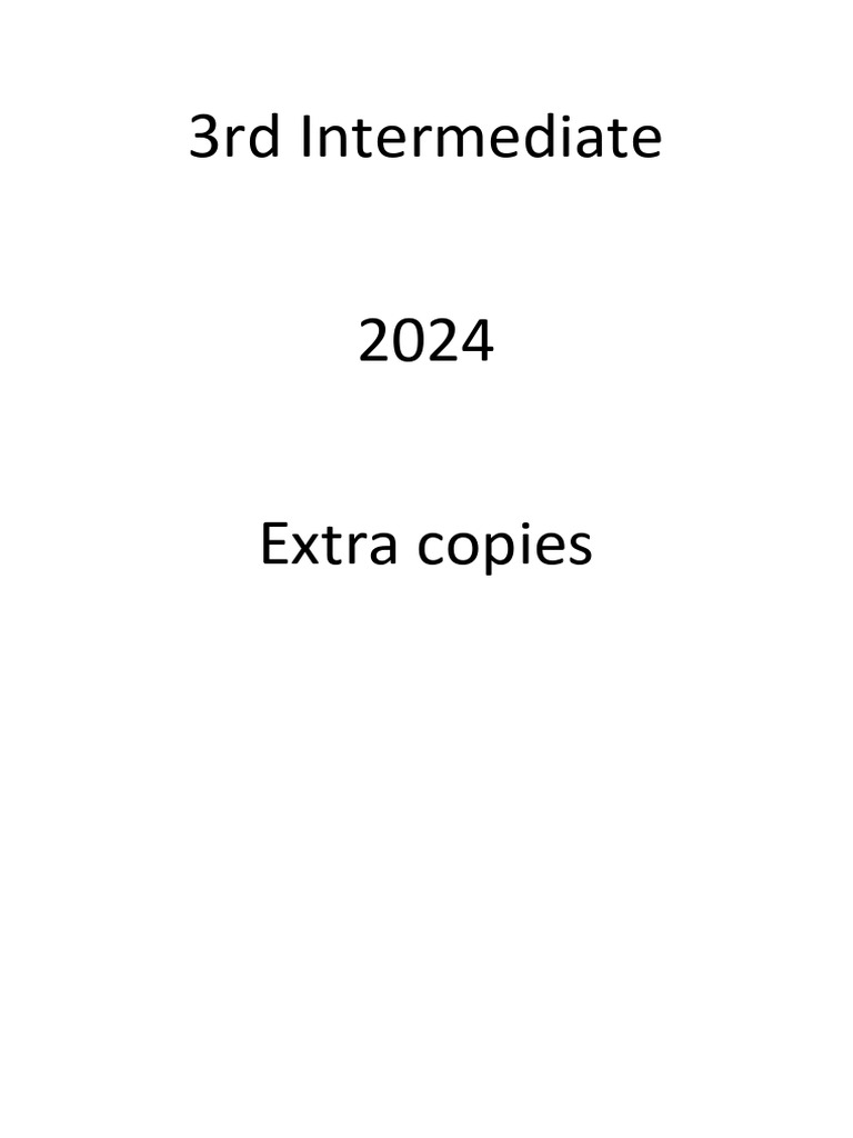 3rd Intermediate Extra Copies 2024 | PDF