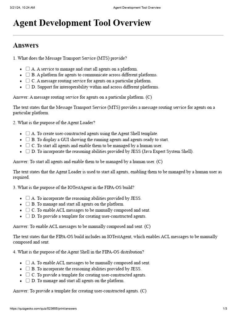 Agent development tool overview pdf communication java