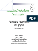 Introduction of Nuclear Power Plants in Algeria: Presentation of The Development of NP Program