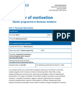 Business Analytics Motivation Letter