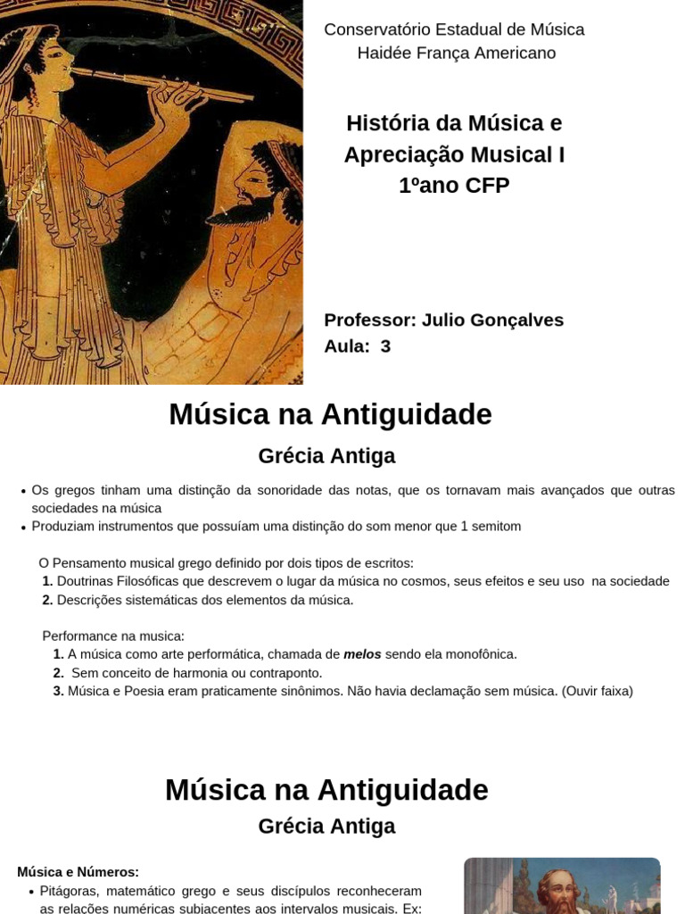 Aula de História Da Música 3 | PDF | Grécia Antiga | Harmonia