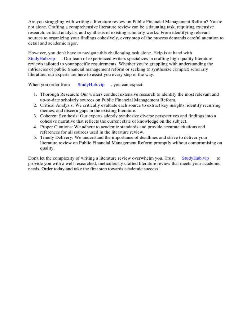 Public Financial Management Reform Literature Review | PDF | Financial ...