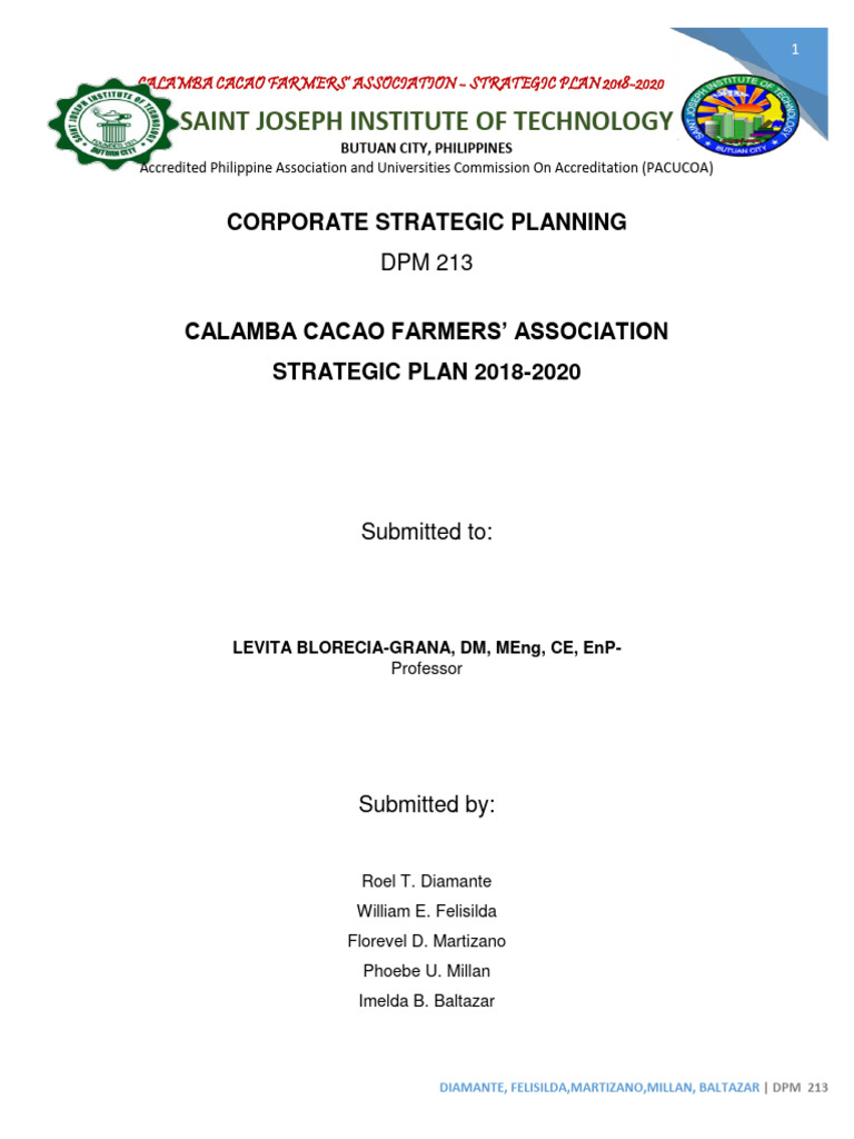 Calamba Cacao Farmers' Strategic Plan | PDF | Strategic Planning ...