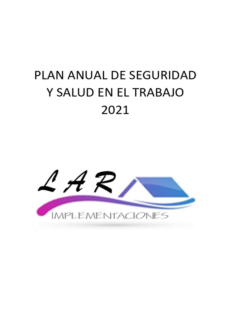 Plan Anual de Seguridad y Salud en El Trabajo 2021 | PDF | Seguridad y ...