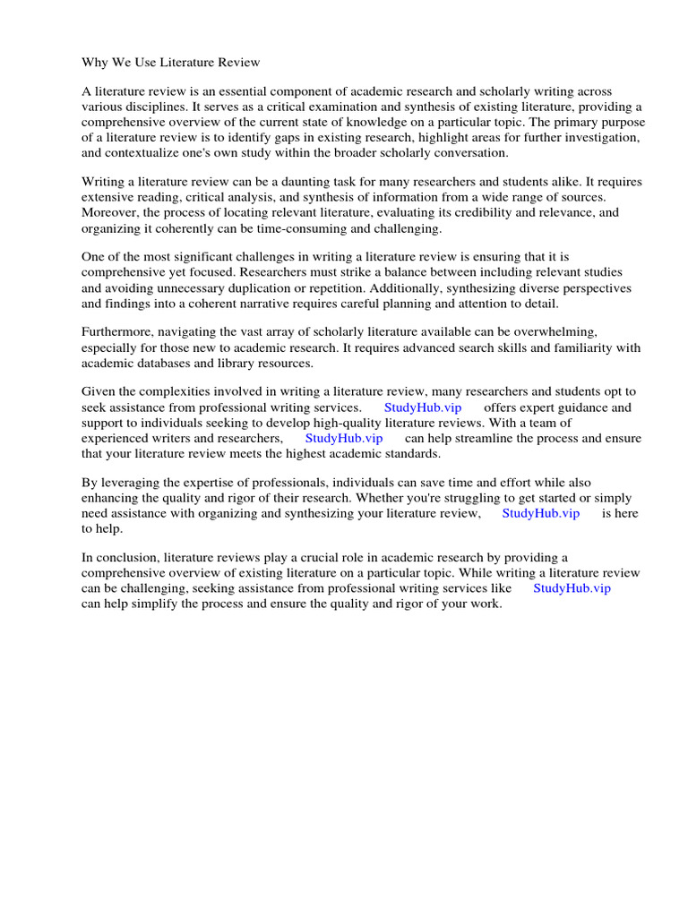 Why we use literature review pdf literature review systematic review