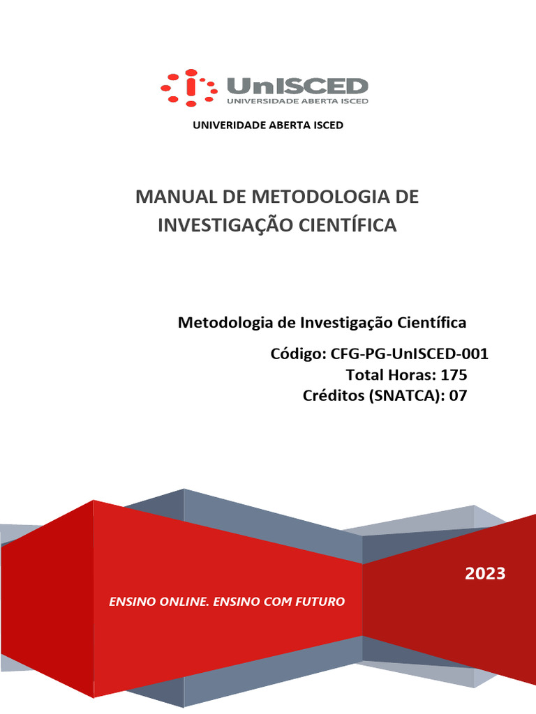 Manual de Metodologia de Investigação Científica | PDF | Science ...