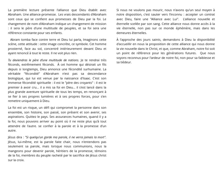 L'Alliance de Dieu avec Abraham et la Foi | PDF | Abraham | Dieu