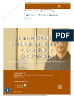 Plan de Estudios - Tecnología en Gestión de Obras Civiles y Construcciones