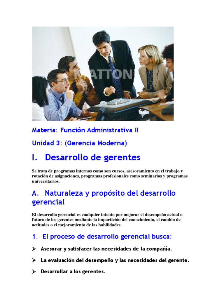 Desarrollo Gerencial | PDF | Planificación | Desarrollo organizacional