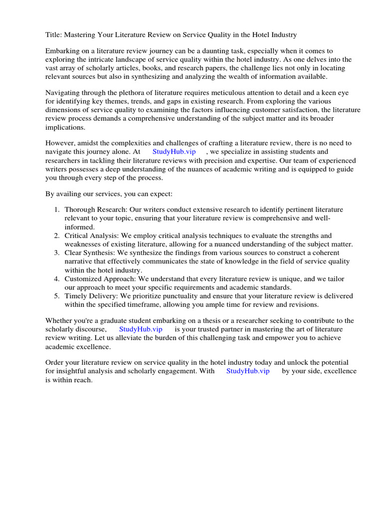 literature-review-on-service-quality-in-hotel-industry-pdf