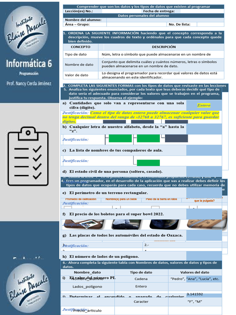Tarea 1-Tipos de Datos | PDF