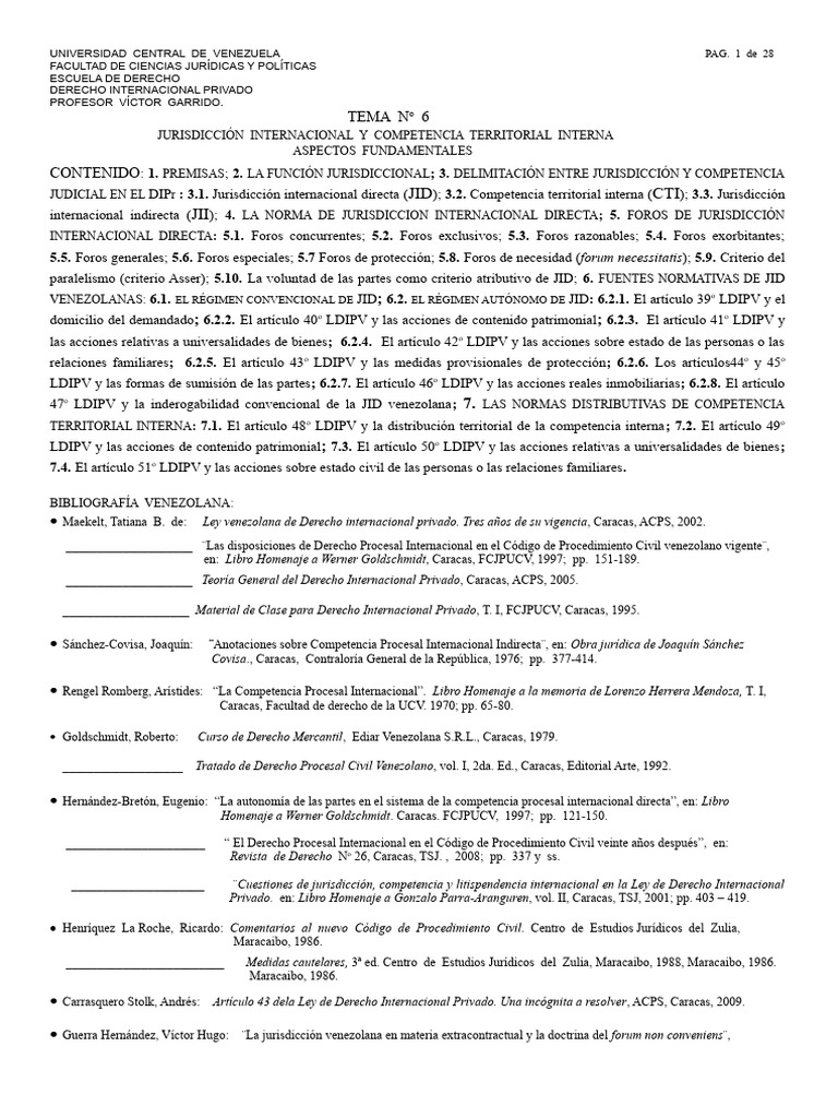 Jurisdicción y Competencia en DIPr | PDF | Jurisdicción | Estado (política)