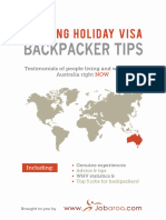 Working Holiday Visa Backpacker Tips