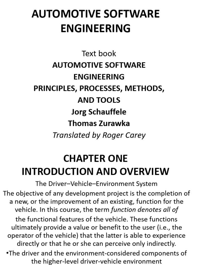 Automotive software engineering principles processes methods and