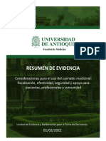 UdeA UNED ResumenEvidencia CannabisMedicinal 19ENE2022