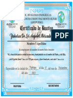 Union y Paz Certificado de Bautizo