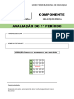 Prova Educação Fisica 9° Ano I Bimestral