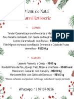 Cardápio Natal Zanni Rotisserie 2023