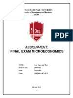 Final Exam Microeconomics: Assignment