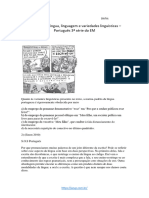 Exercício de Língua Linguagem e Variedades Linguísticas - Português 3 Série Do EM