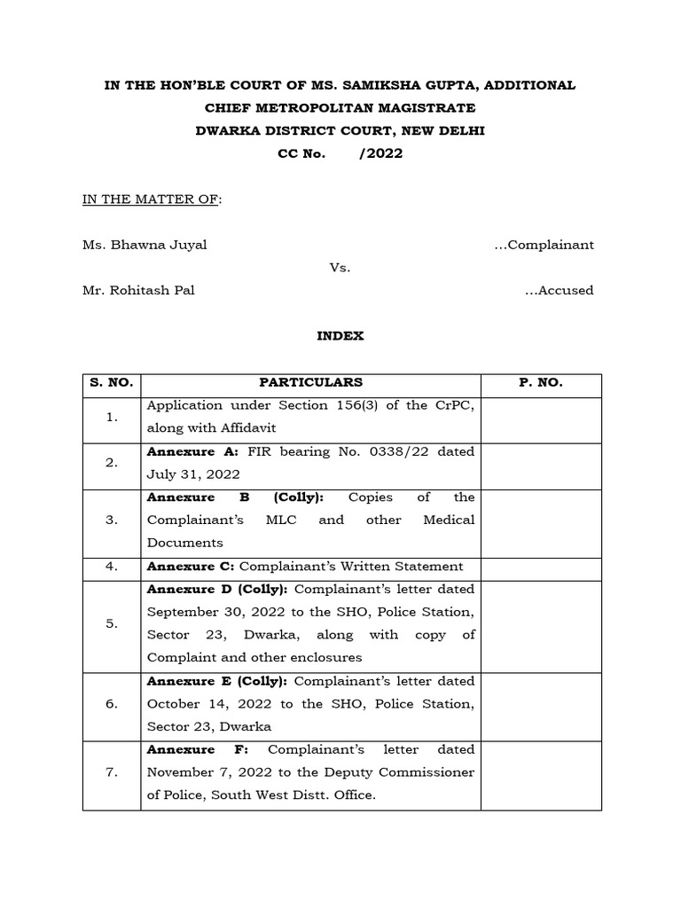 Legal document for lodging of a first information report pdf
