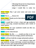 Script TakingRoomServiceOrder