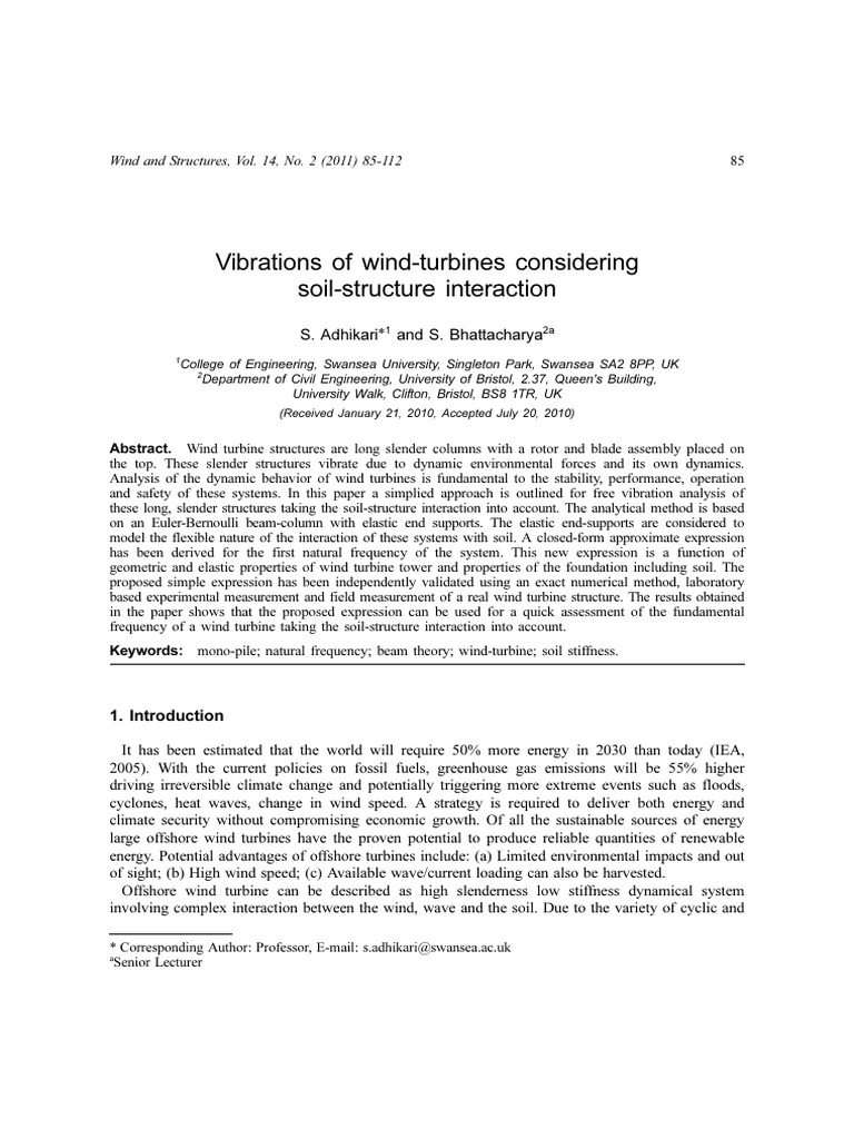 Curated visual reference: Wind Turbine Vibration Analysis With Soil Interaction Pdf Photo Inspiration