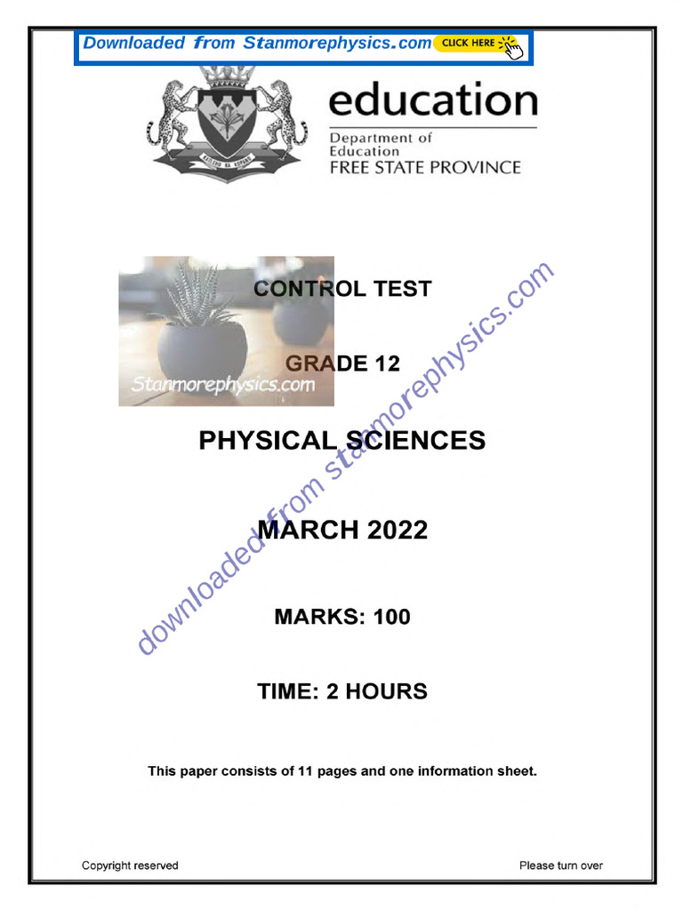 EXAMINATION GUIDELINES 2022 GRADE 12 PHYSICAL SCIENCE PDF visual data 7