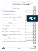 NAPLAN Style English Example Tests - Set 9 Year 5 Language Conventions Spelling