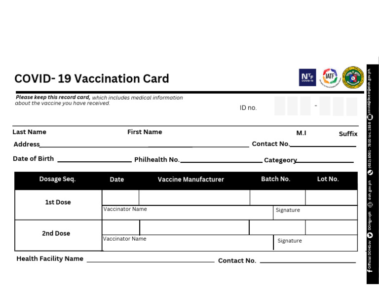 COVID-19 Vaccination Record Card | PDF