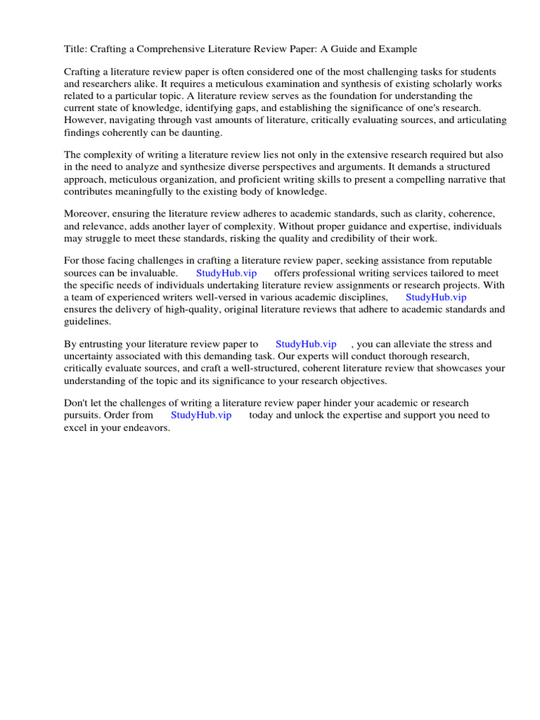 Literature Review Paper Example | PDF | Thesis | Essays