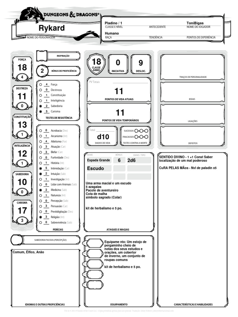 Dnd ficha auto pdf