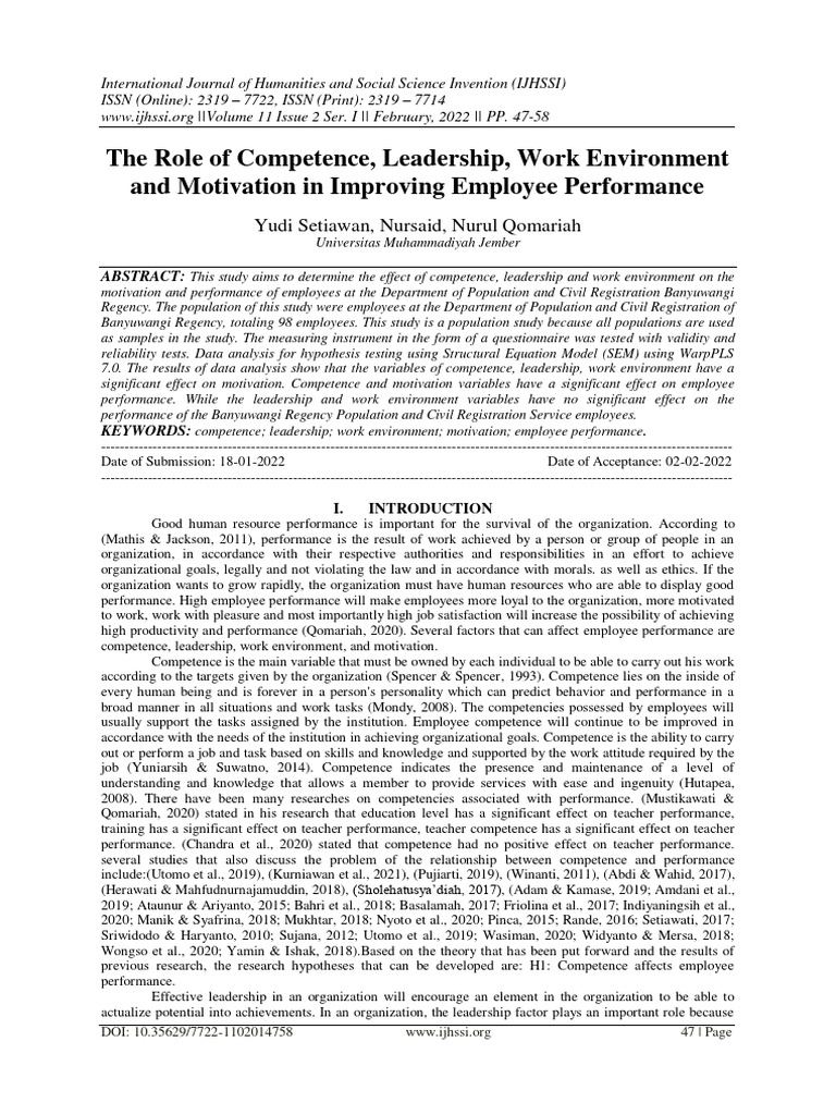 Impact of Competence on Employee Performance | PDF | Competence (Human ...