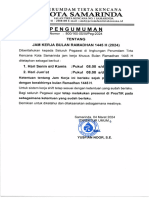 Pengumuman Jam Kerja Bulan Ramadhan Tahun 2024