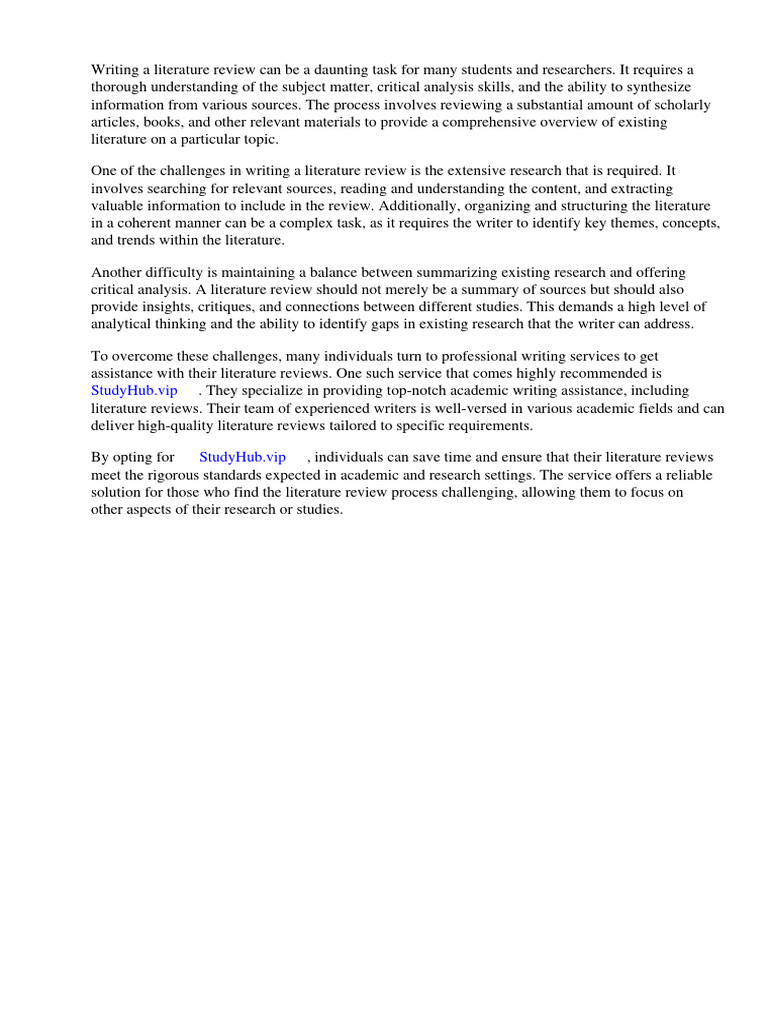 Literature Review Example Monash Download Free PDF Literature