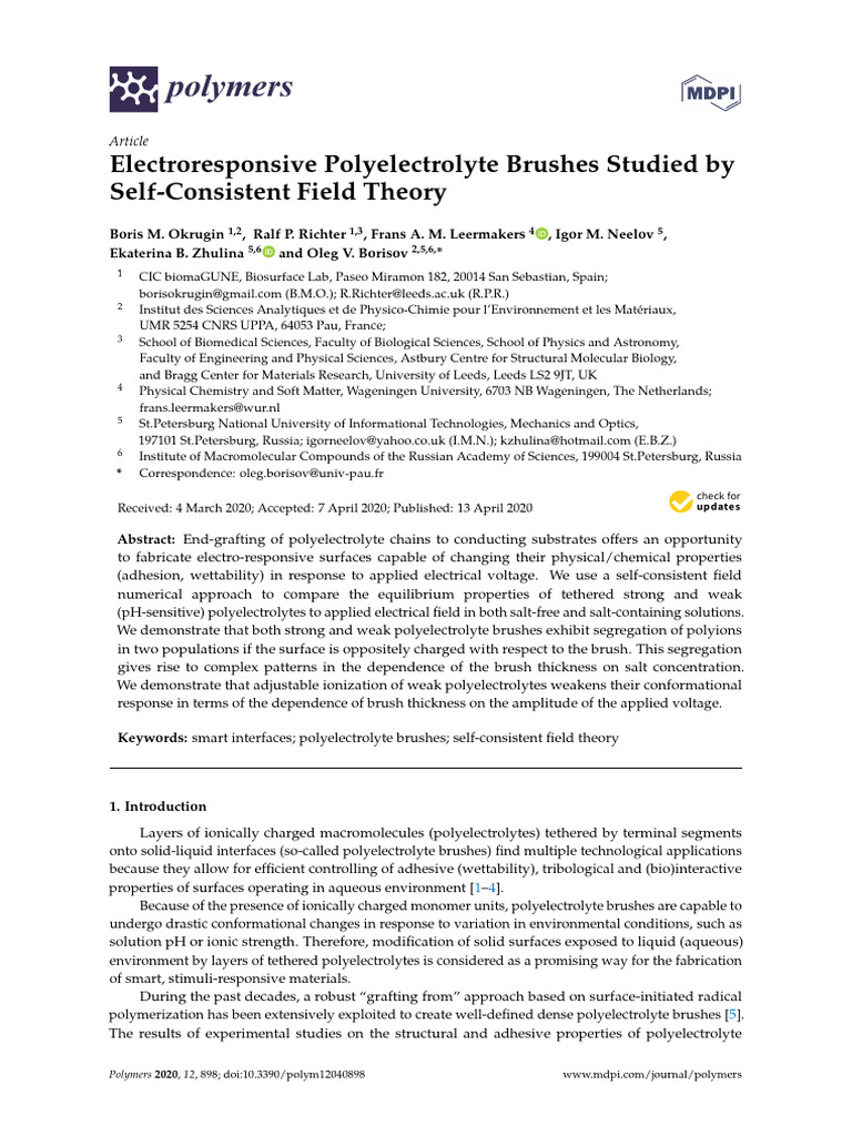 Interface characteristics of neat melts and binary of pe md pdf