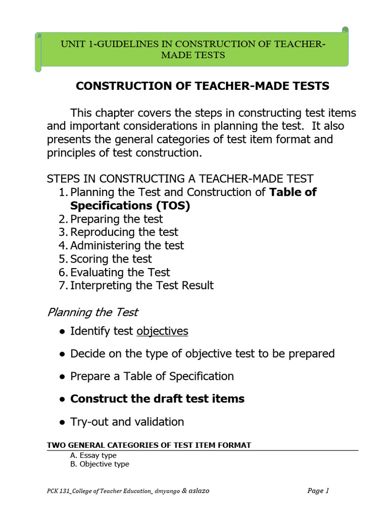 EDUCATIONAL MEASUREMENT AND TEST CONSTRUCTION PDF visual data 8
