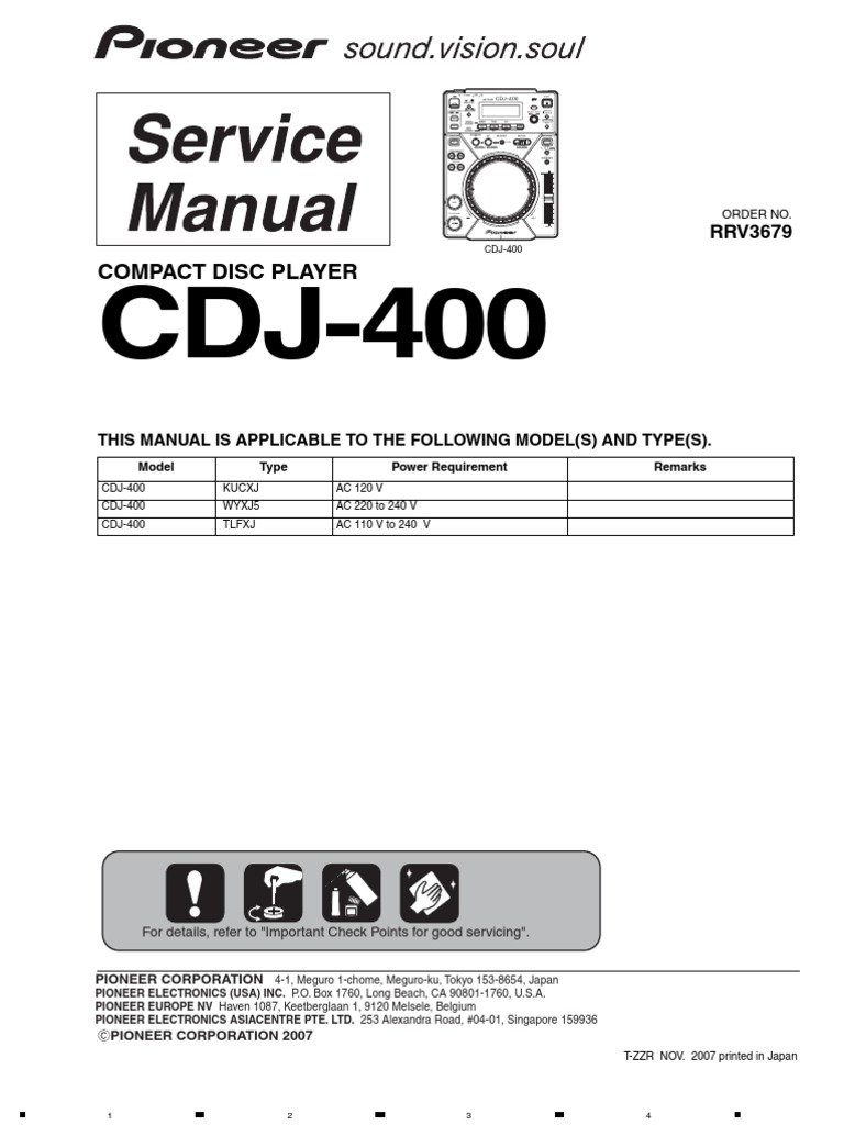 CDJ 400 Service Manual | PDF | Disc | Cd Rom