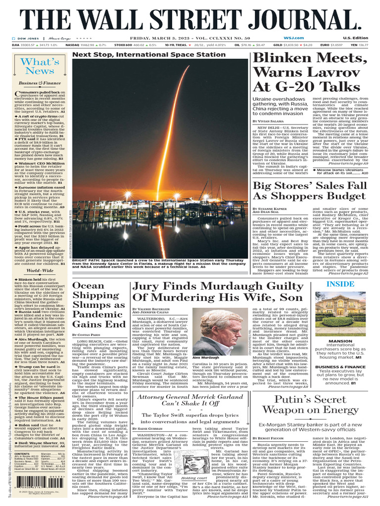 The Wall Street Journal - 03.03.2023 | PDF | Retail