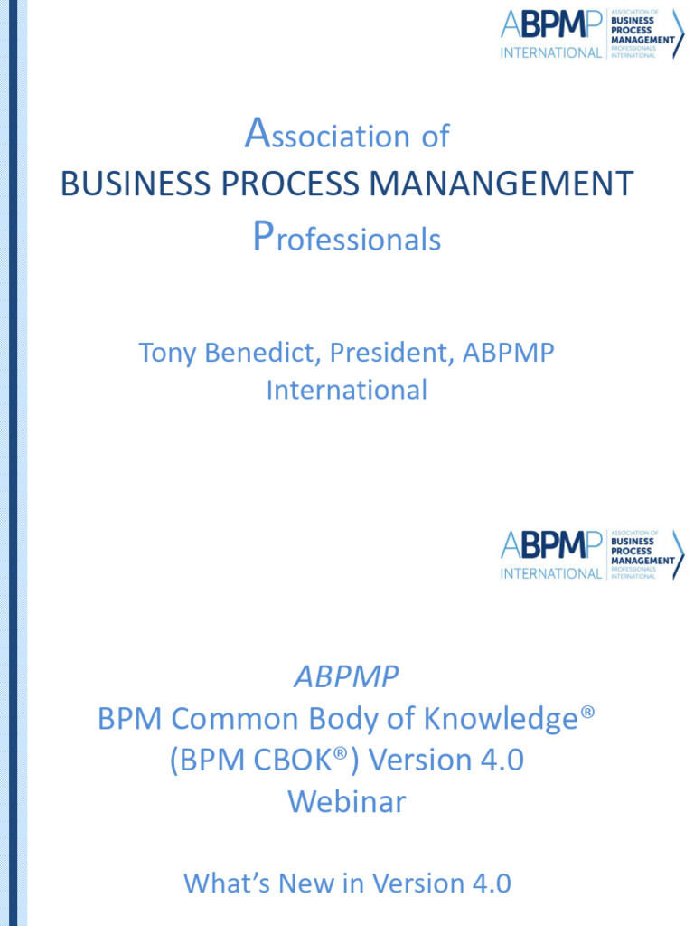 BPM Cbok 4.0 Webinar 2019 | PDF | Business Process Management ...