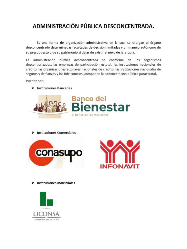 Administración Pública Desconcentrada | PDF