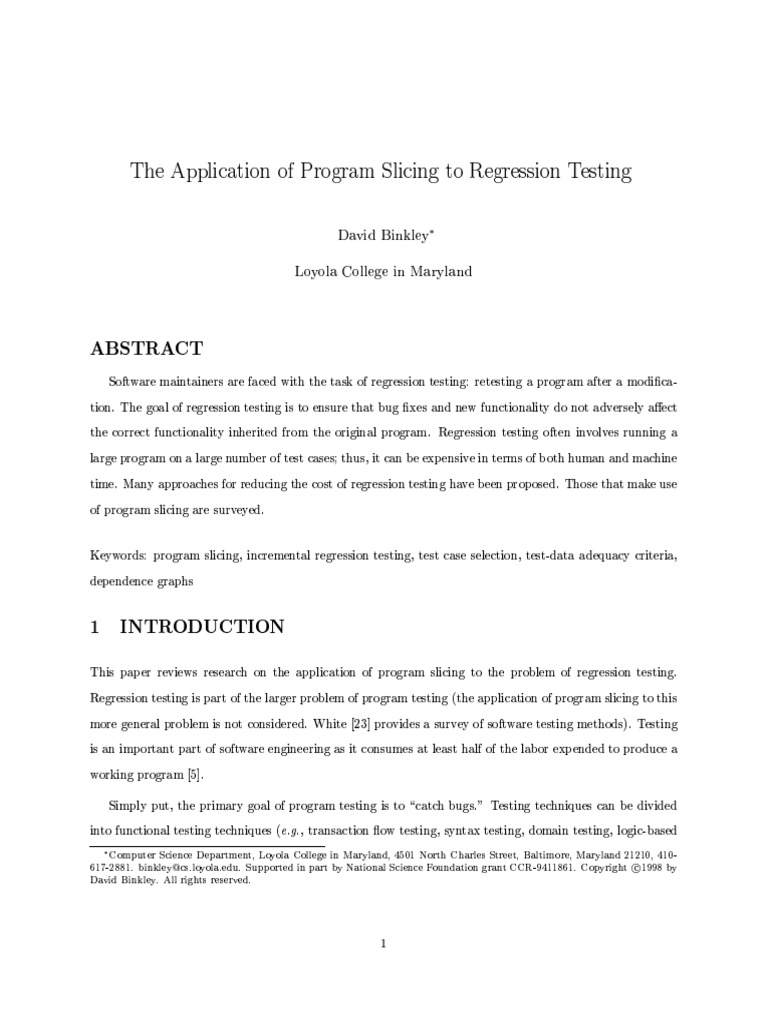 Regression Testing Slicing | PDF | Control Flow