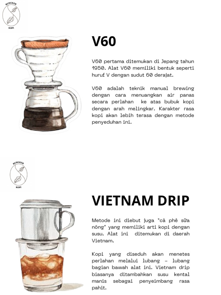 Perbandingan Metode Seduh V60 dan Vietnam Drip | PDF