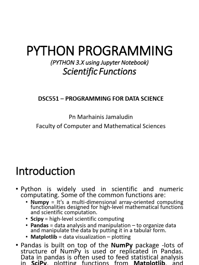 [9] Python - Scientific Functions | PDF | Software Engineering ...