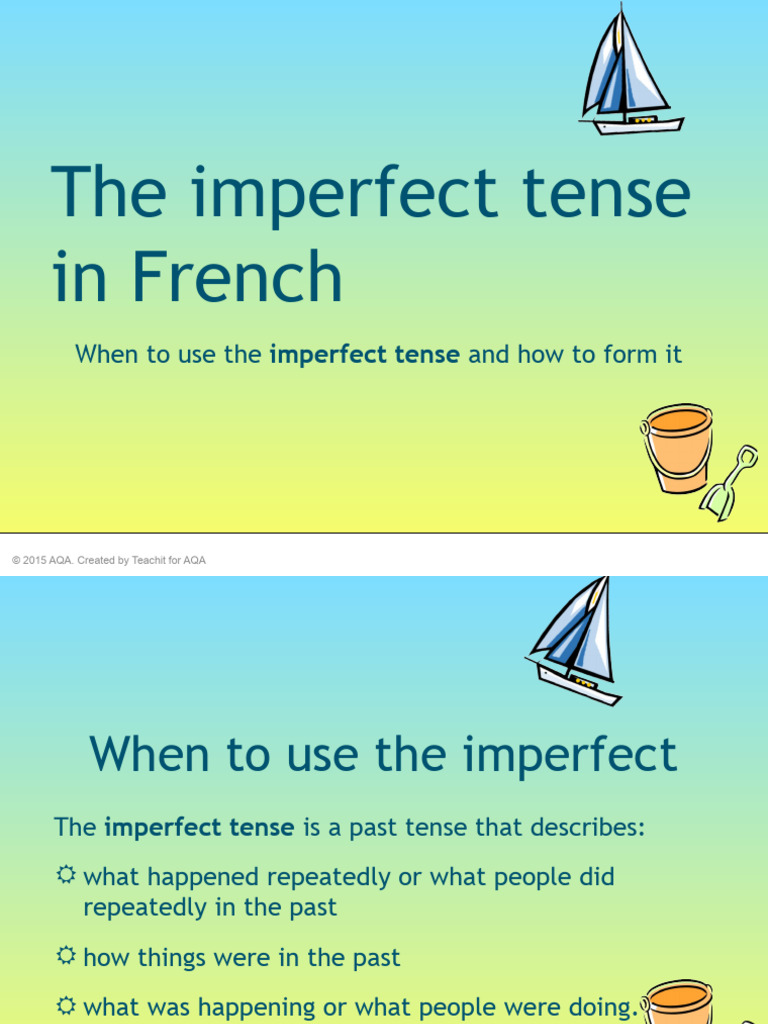 Imparfait INTRO PPT Mes Vacances | PDF | Semantic Units | Grammar